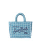 Borsa a mano Mini Vanity in lana cpn motivo tweed Celeste