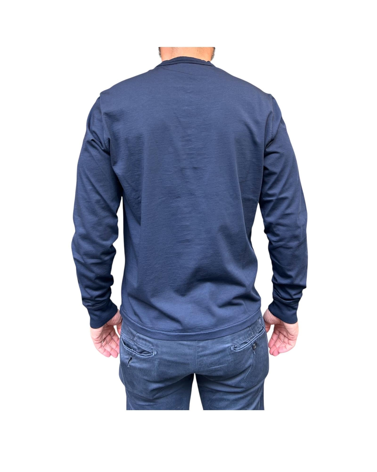 T-shirt manica lunga con bottoni Navy W1011 NAVY BL'KER 