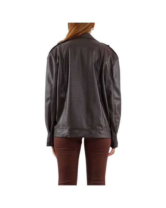 Giacca biker in ecopelle Moro KMI Q003 028 HAVEONE 