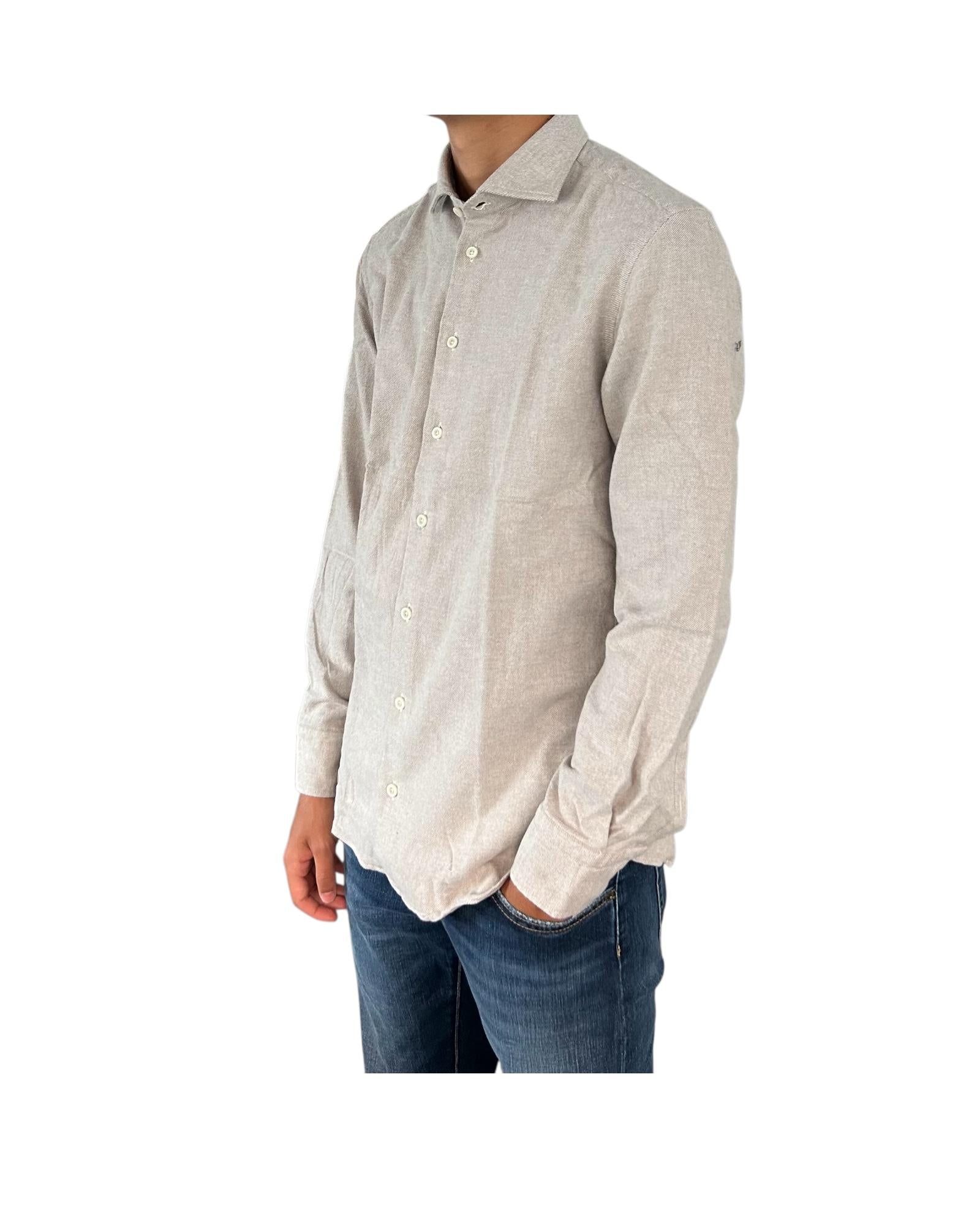 Camicia uomo in flanella Nocciola B2338 2 BASTONCINO 