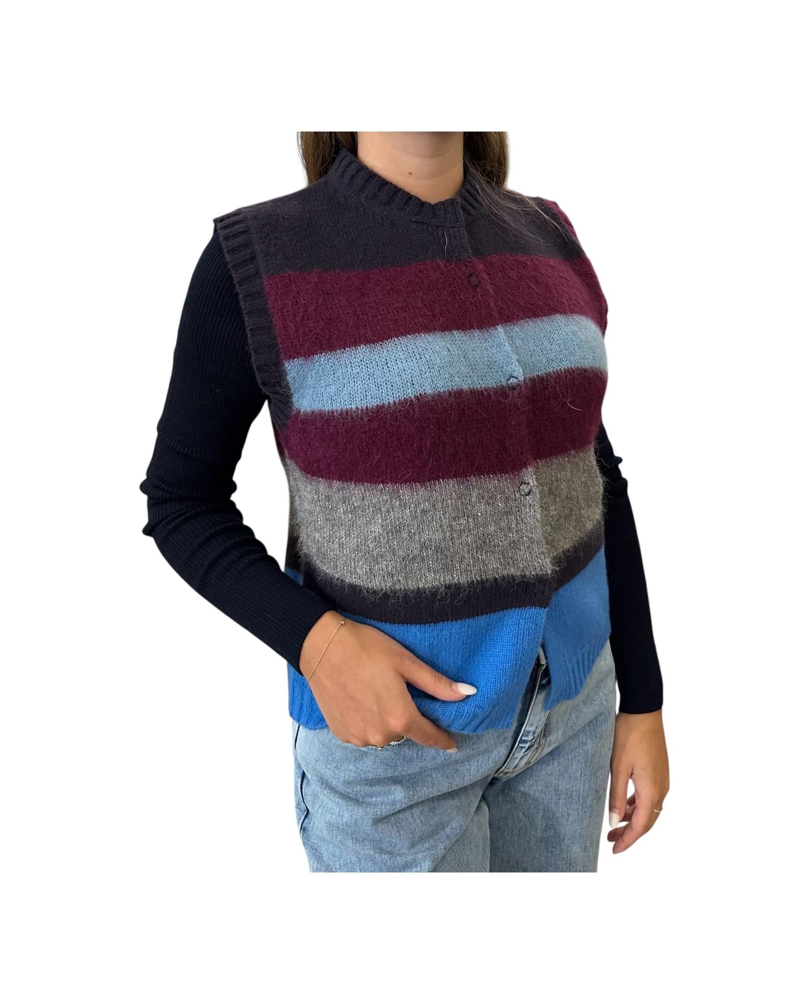 Gilet in misto lana Notte rugiada C15 825 202 Floor 