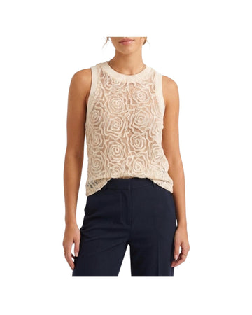Top in pizzo lavorato Burro RNO Q037 11 HAVEONE 