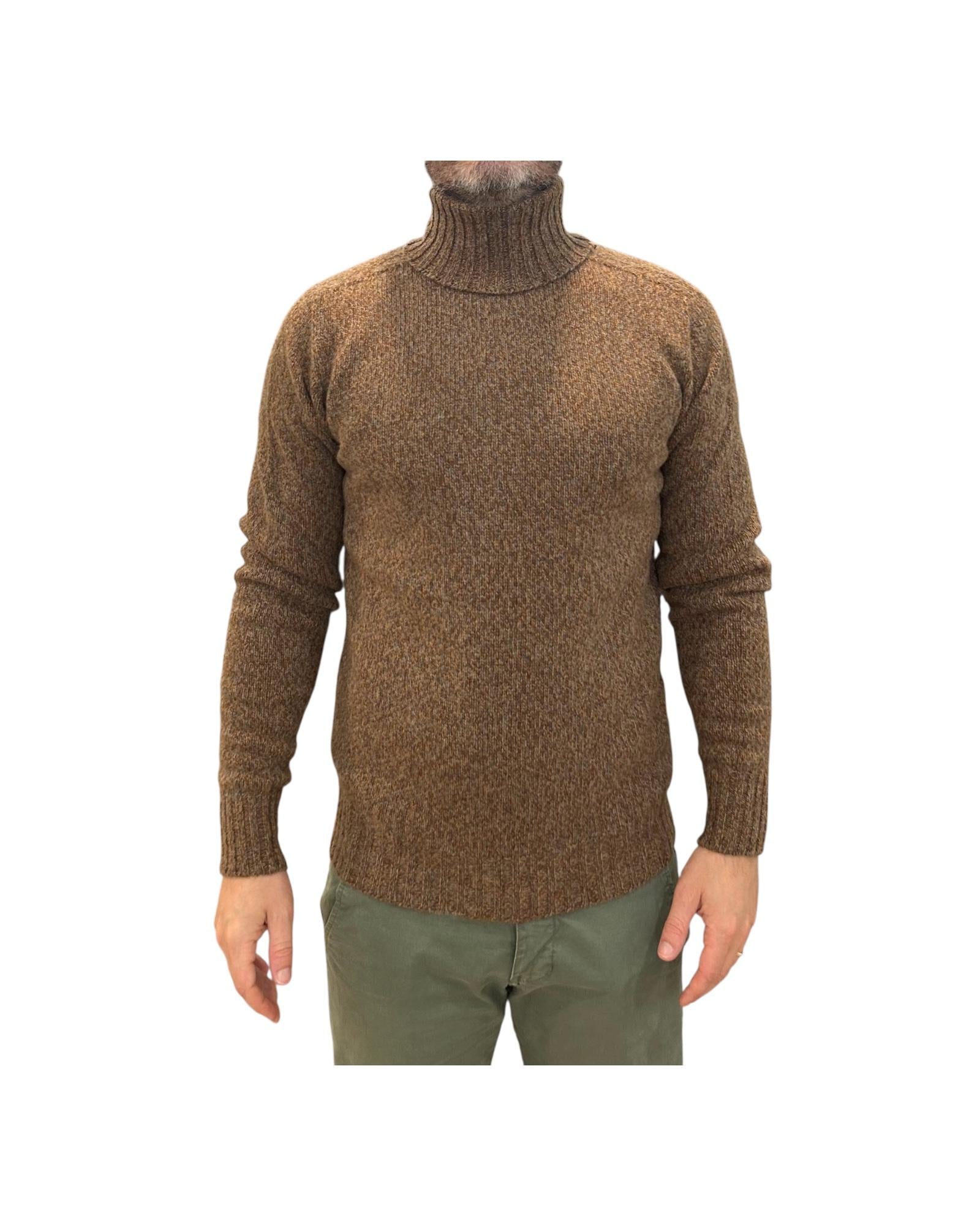 Maglione collo alto in lana Tabacco 14501 135 RETOIS 