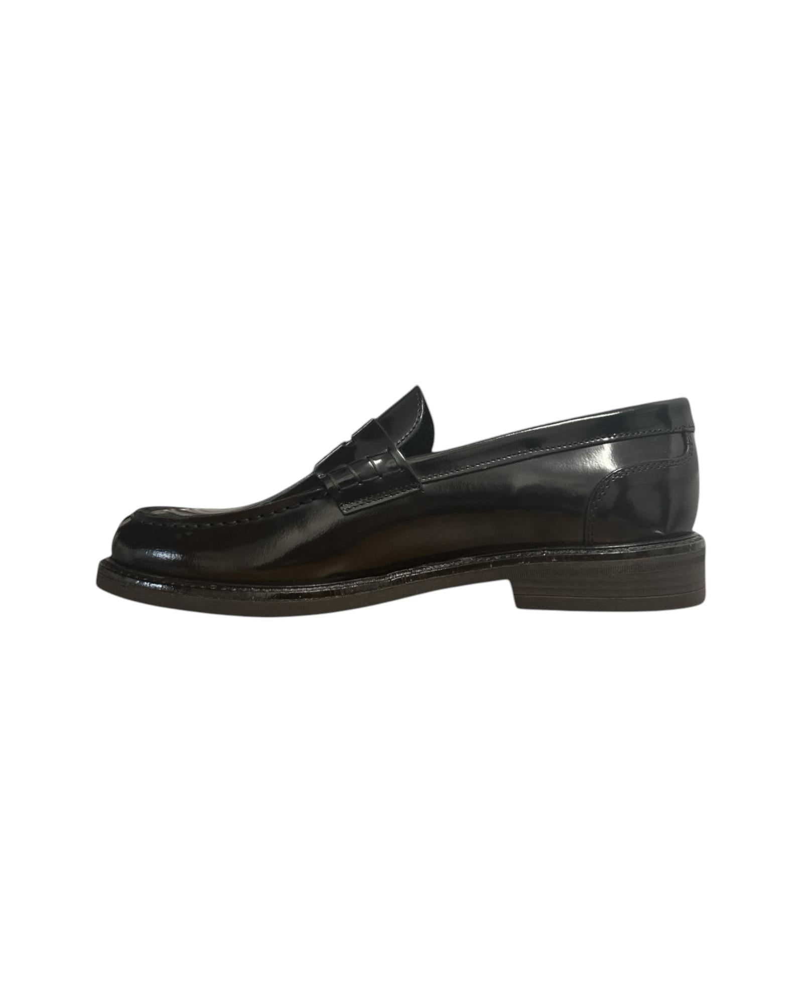 Mocassino Uomo in pelle Nero 100 ABRASIVATO NERO Antico calzaturificio artigiano 