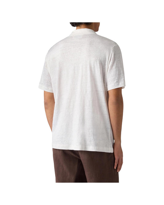 Polo in puro lino Bianco FRS0001 01138L MC2 SAINT BARTH 