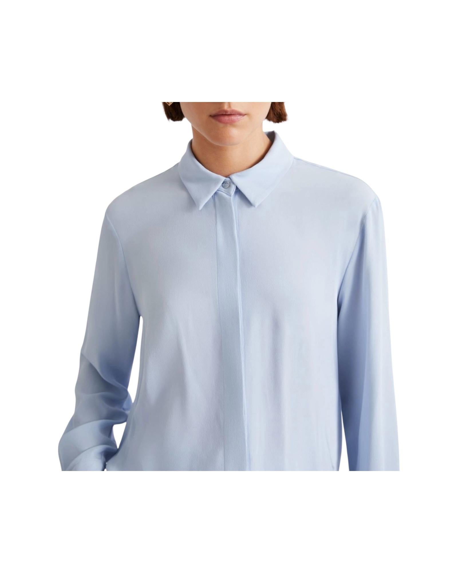 Camicia in misto seta con fusciacca a fiore Celeste CALCA 003 MARELLA 
