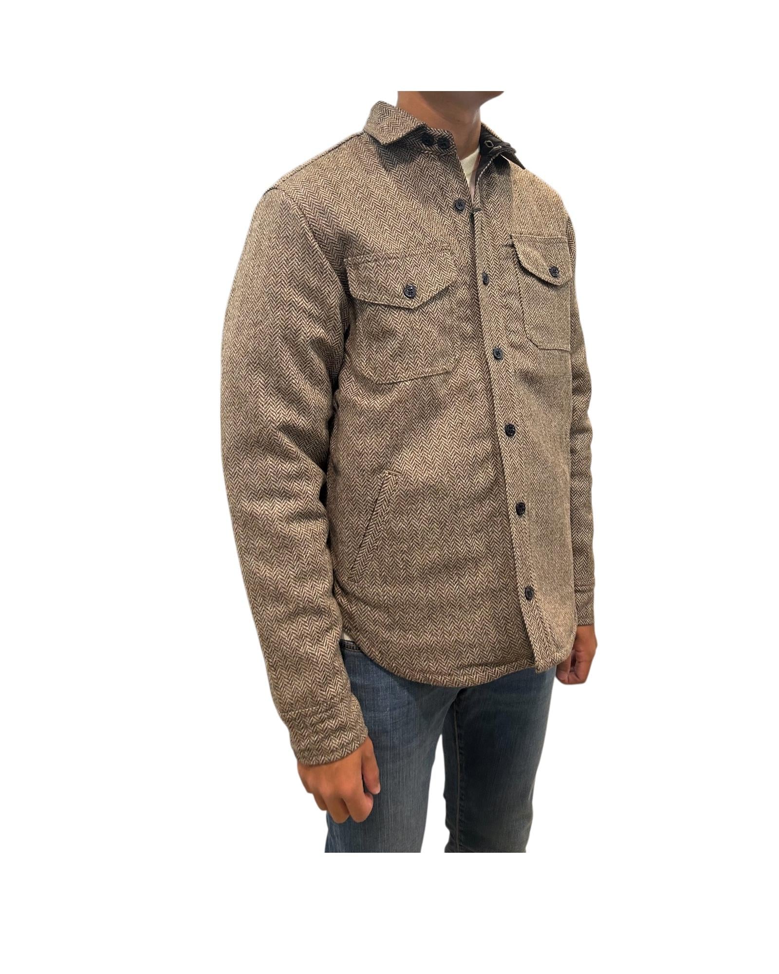 Overshirt in lana spinato Brown 210 CPO HERRINGBONE BROWN CHESAPEAKE'S 