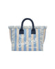 Borsa Colette in spugna con stampa a righe azzurre