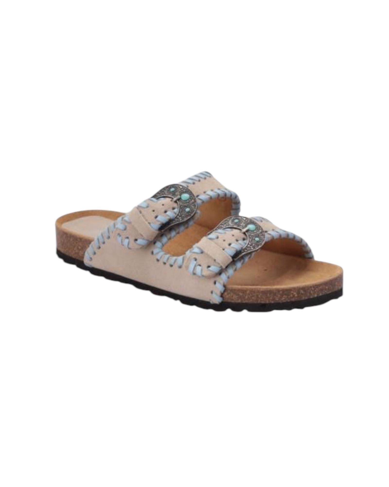 Taji BUCKLE BEATSUEDE VISONE SKY
