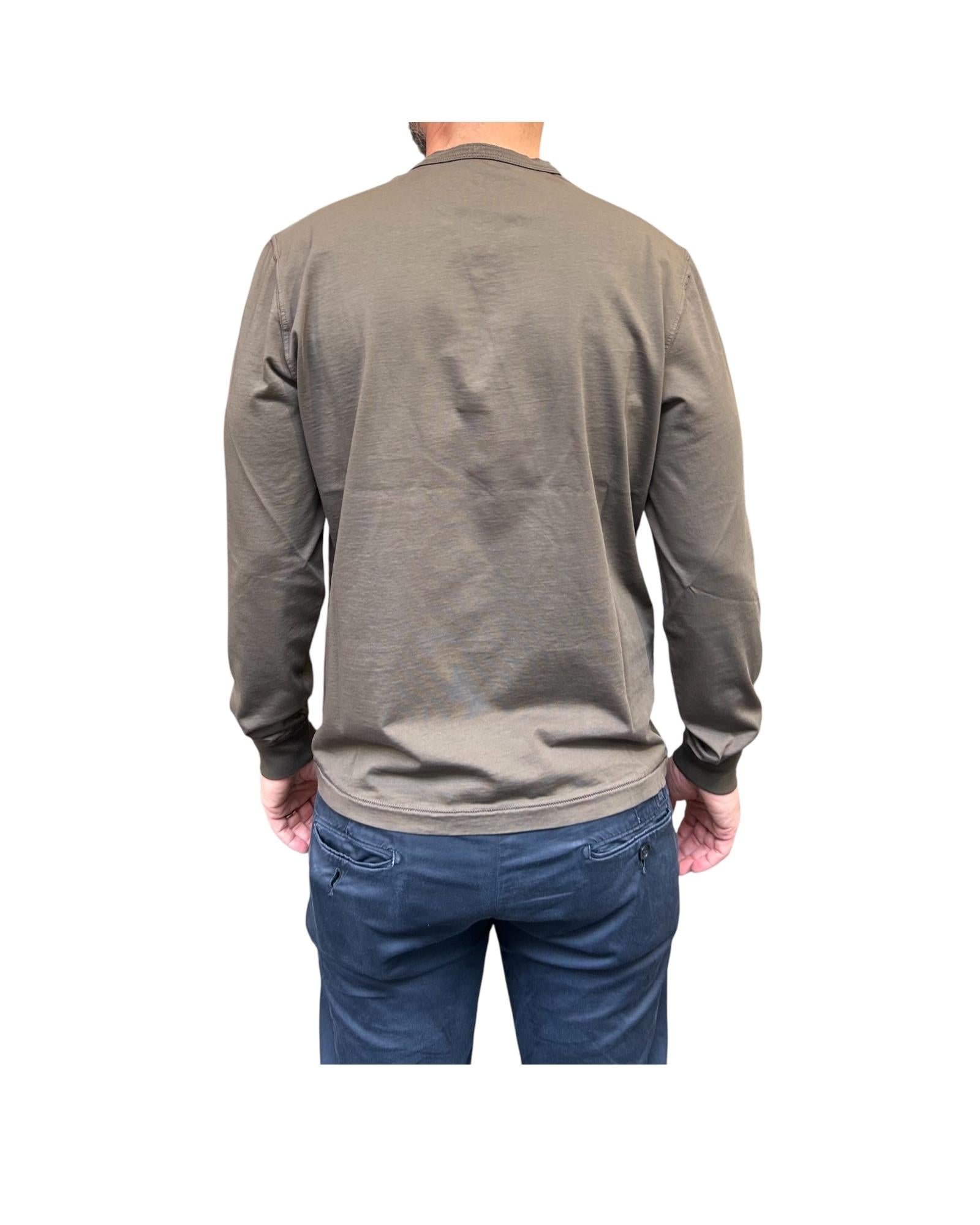 T-shirt manica lunga con bottoni Brown W1011 BROWN BL'KER 