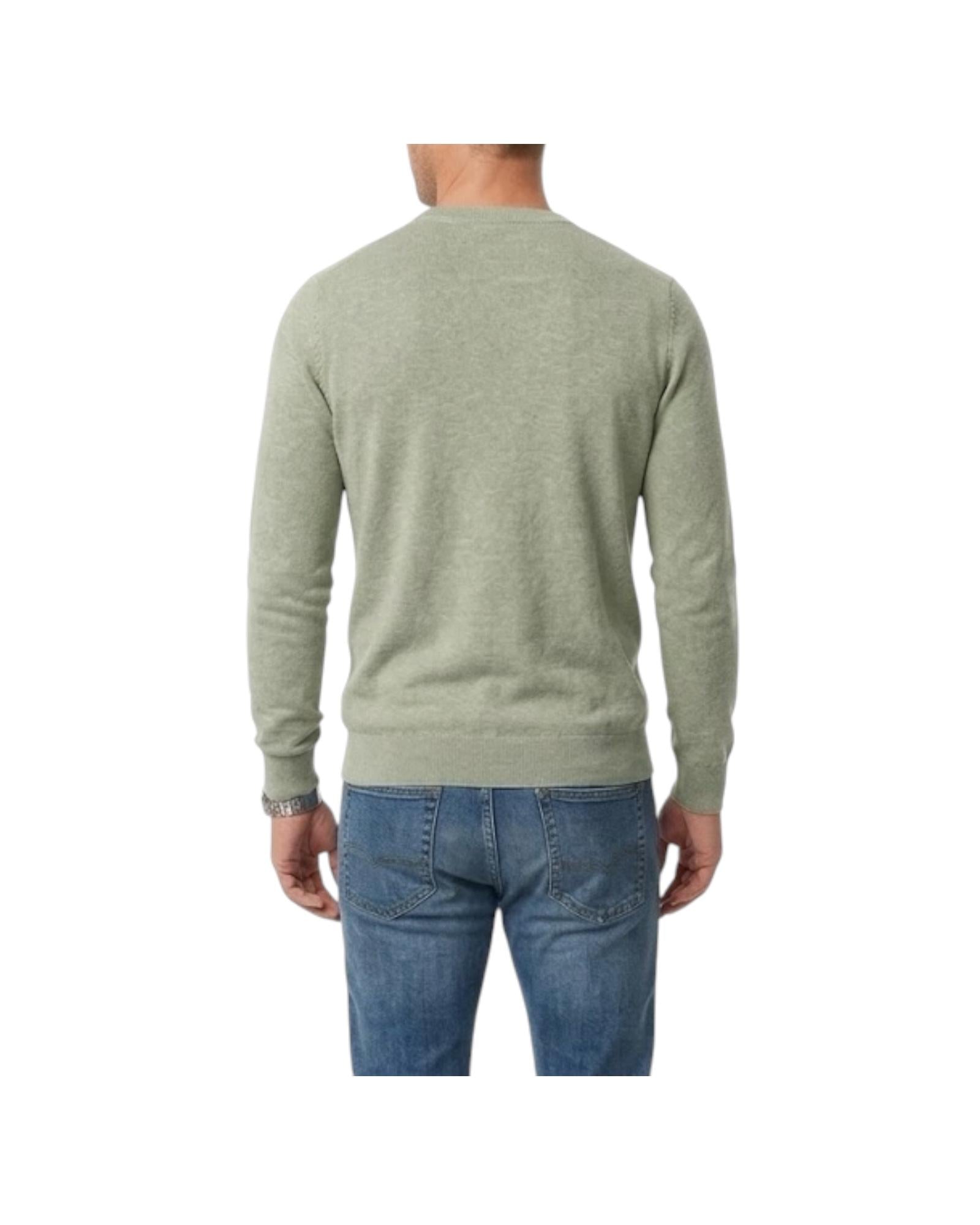 Maglia in cotone e lino Verde MAGLIA GIROCOLLO VERDE RE.VI.VAL 