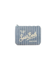 Pochette Aline Sponge righe Bianco celeste