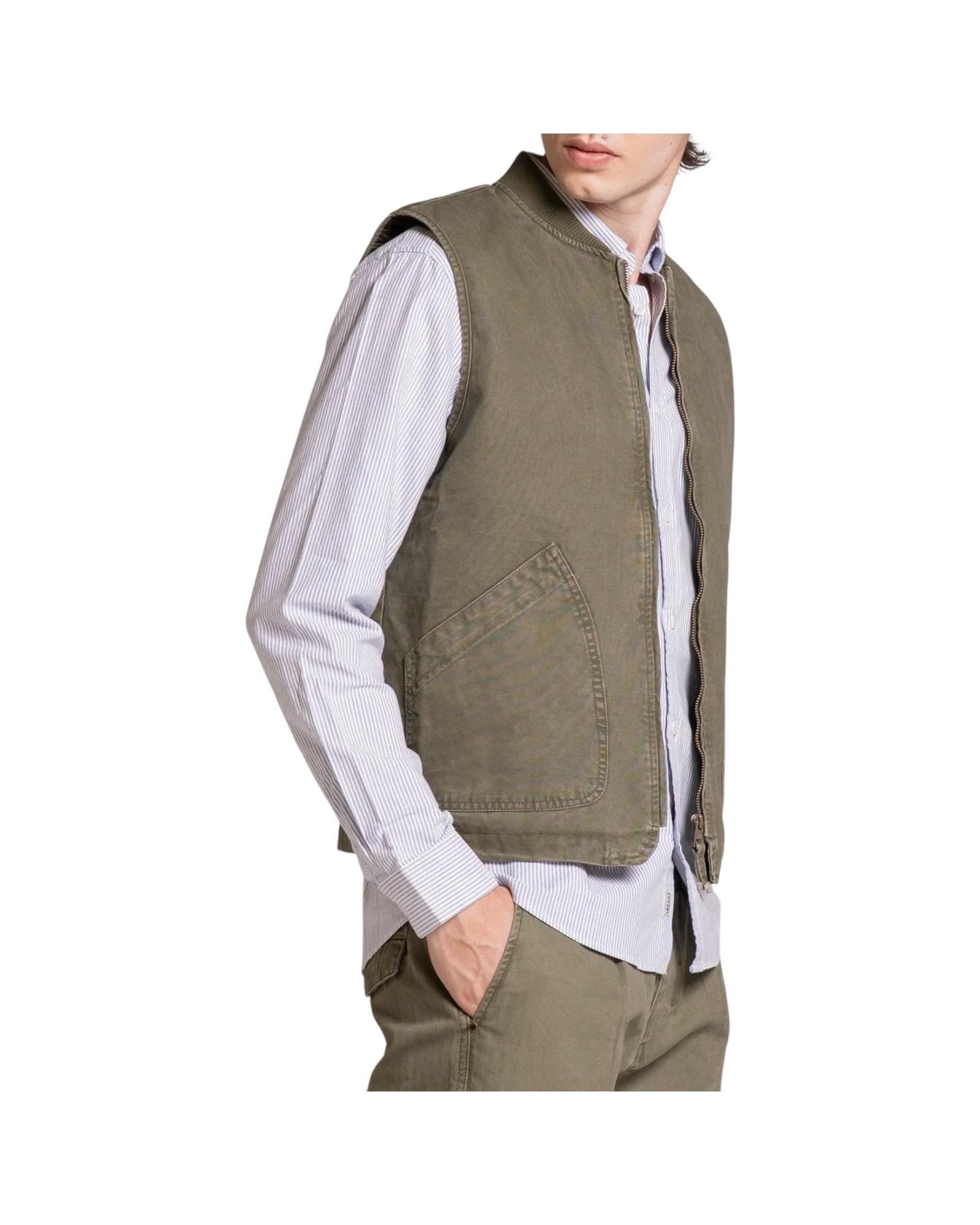 Gilet in canvas Military green TERRY CNVC03 IMPURE