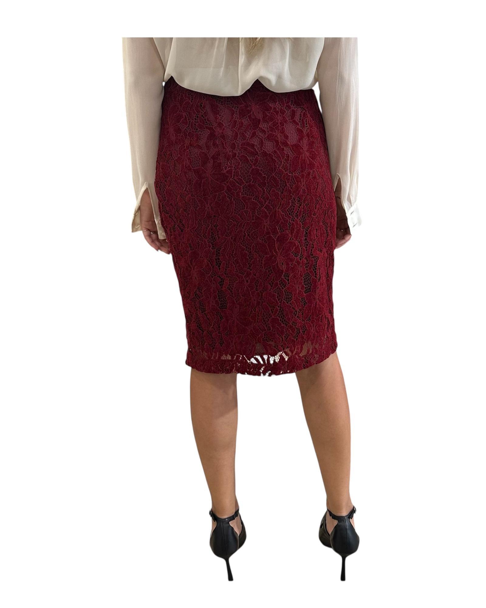 Gonna midi in pizzo Bordeaux GVS P024 072 haveone 