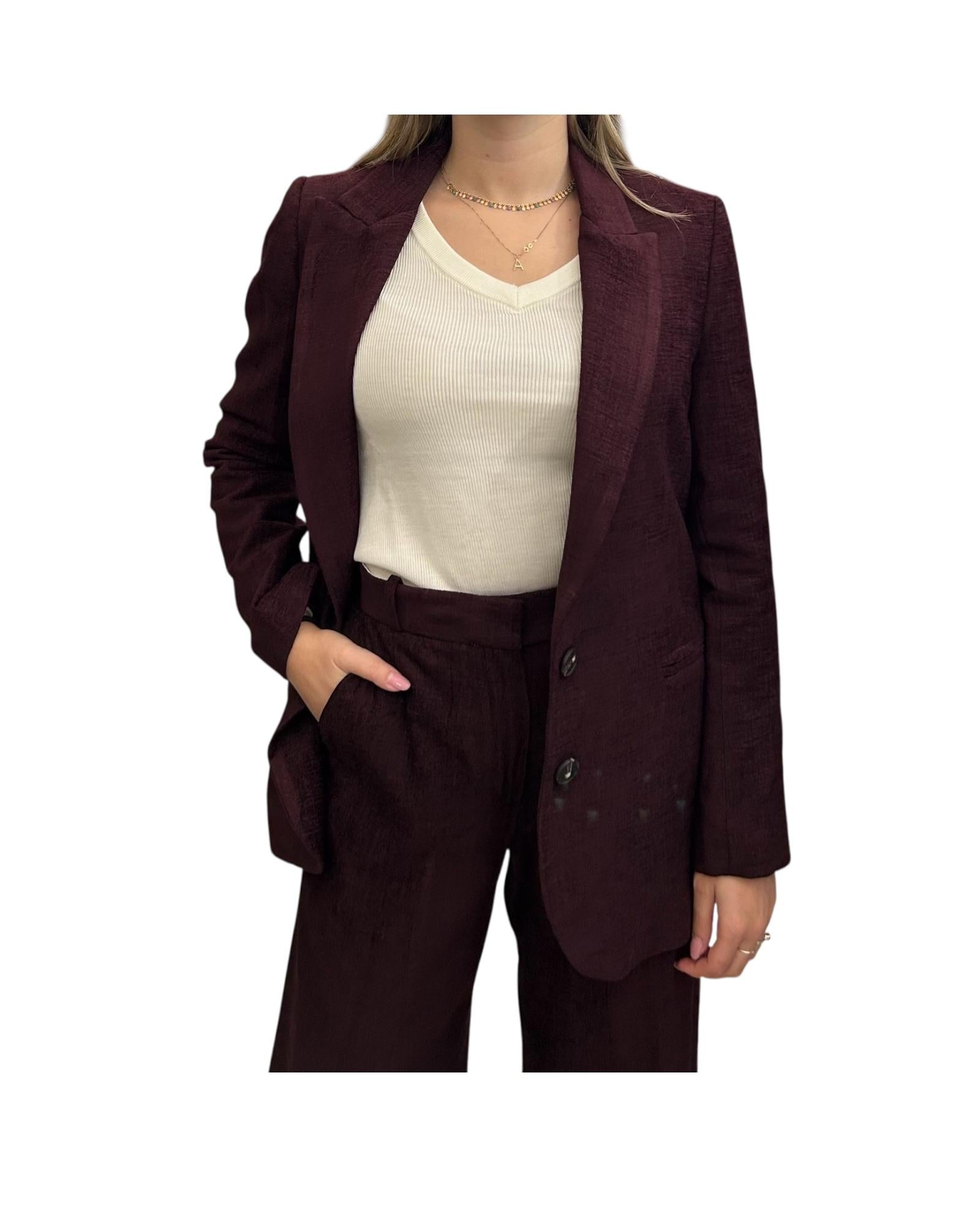 Blazer in velluto lavorato Bordeaux JCB P002 072 haveone 