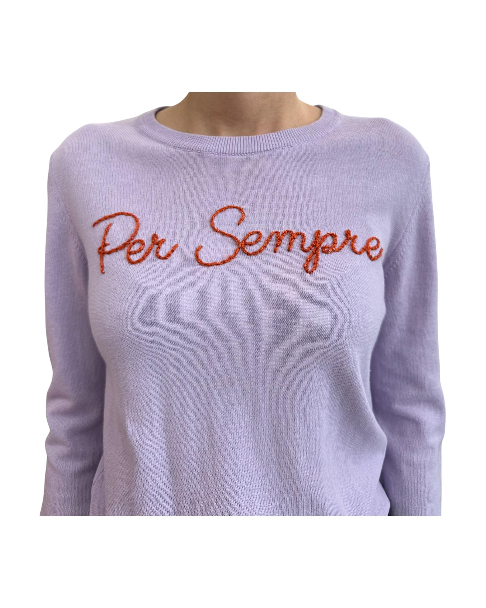 Maglia in cotone con ricamo 2053K LILLA VICOLO 