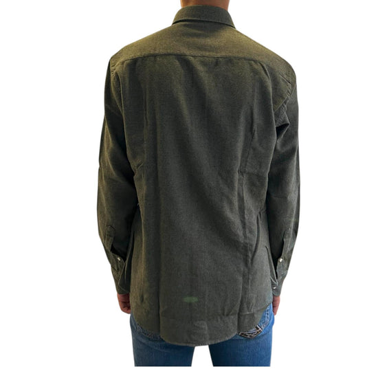 Camicia uomo in flanella Verde B2338 11 BASTONCINO 