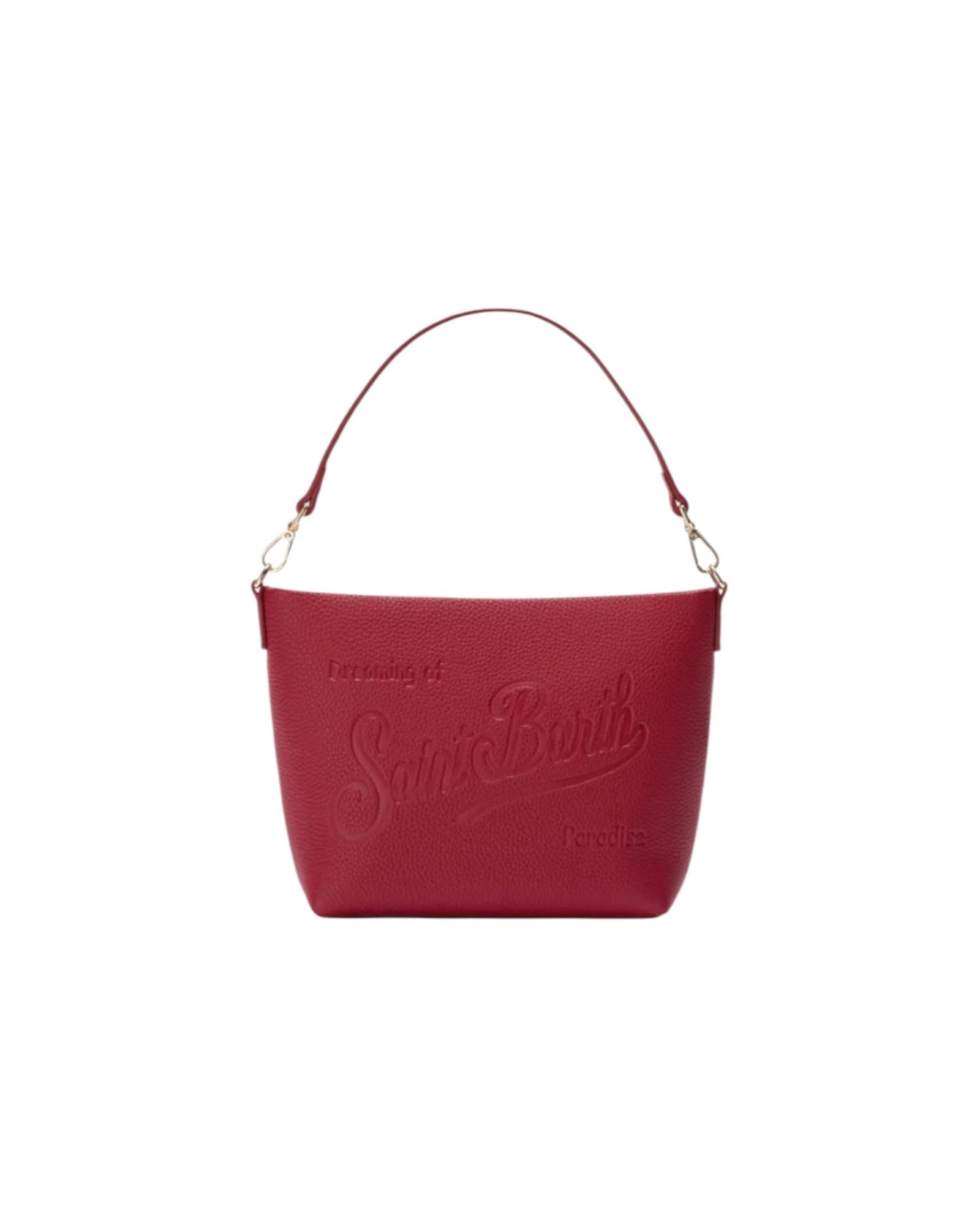 Borsa Aline Bag in pelle martellata Rosso ciliegia ALI0034 00777I MC2 SAINT BARTH 