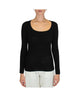 Maglia scollo madonna in lana merino Nero