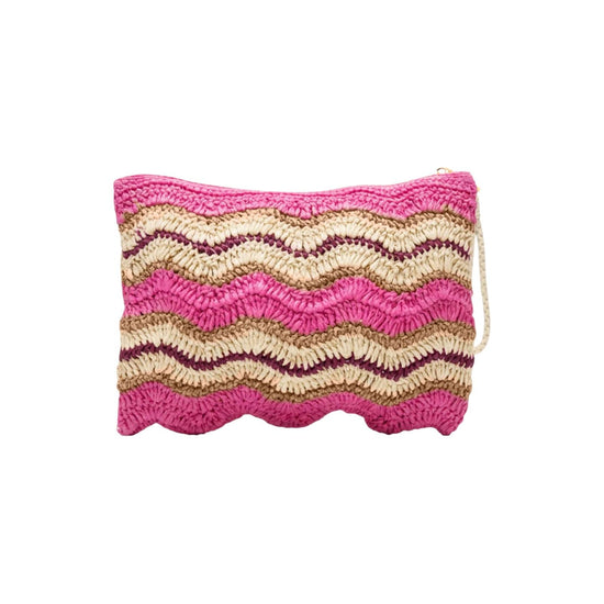 Pochette in paglia Fucsia SW0070 FUXIA F**K 