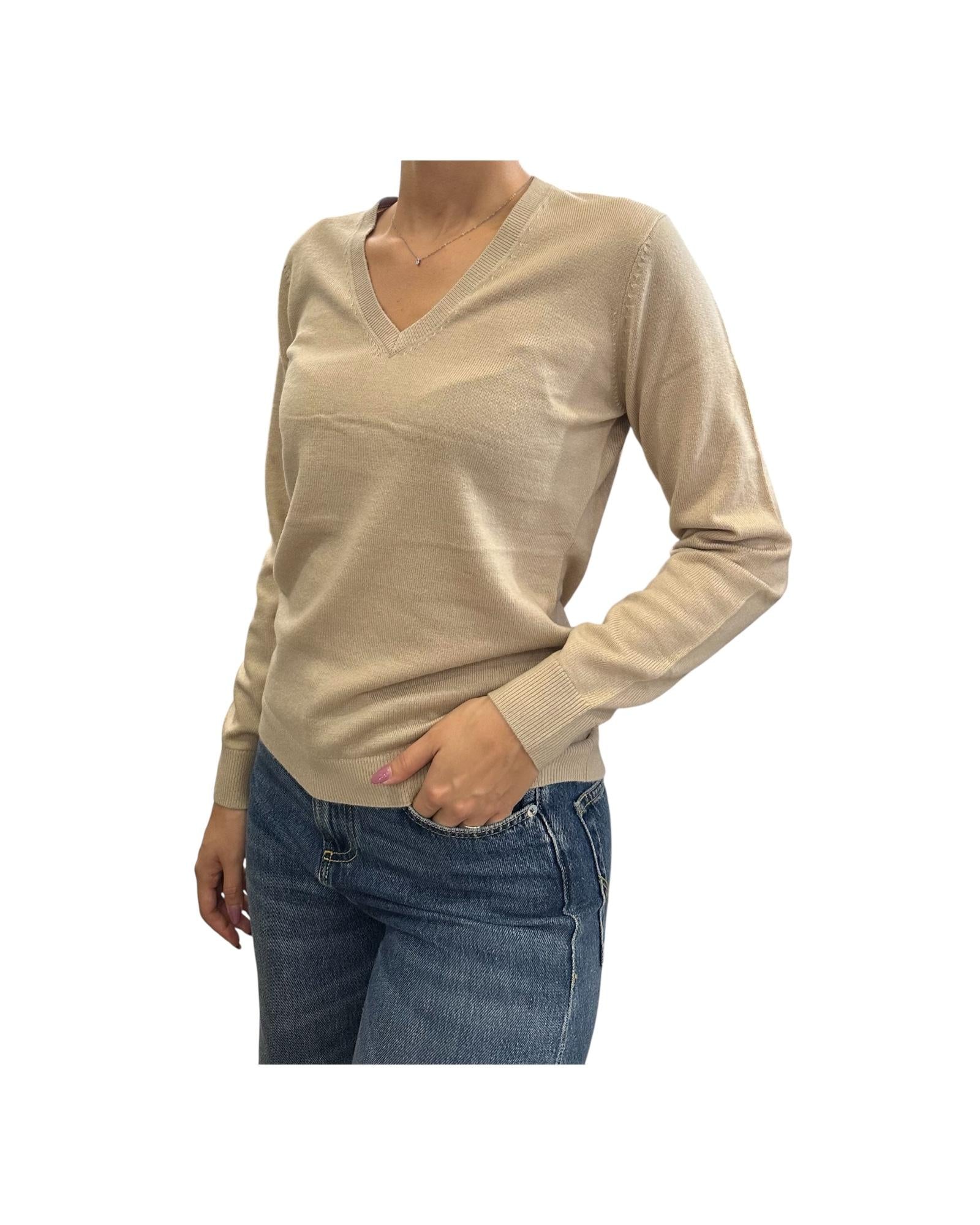 Maglione scollo a V Crema 97621 045 CAVALIERI MILANO 