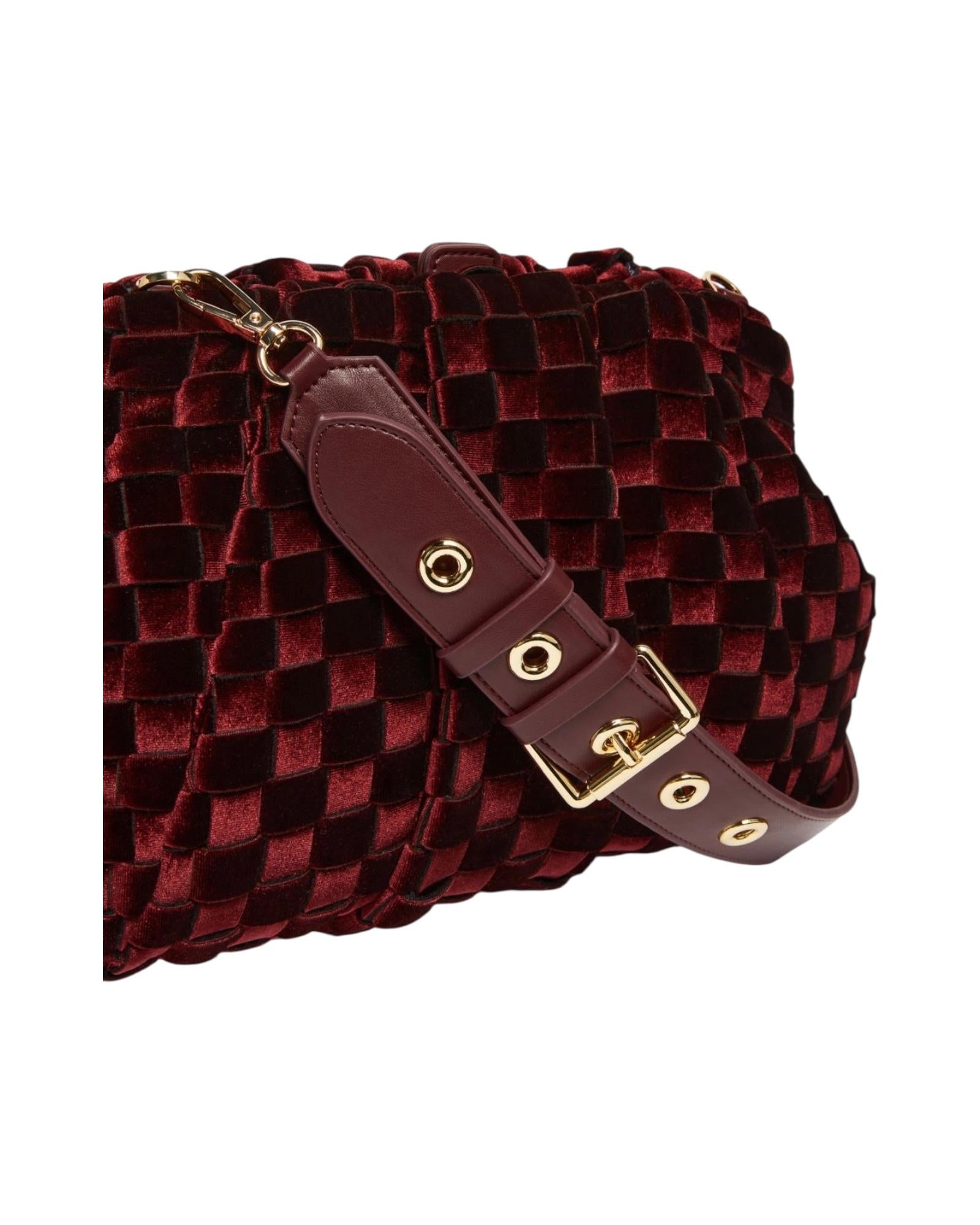 Pochette morbida in velluto intrecciato Bordeaux POLDER 002 MARELLA 