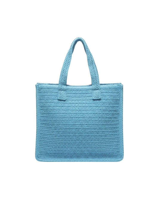 Shopping Bag in rafia Turchese SW0001 TURQUOISE F**K 