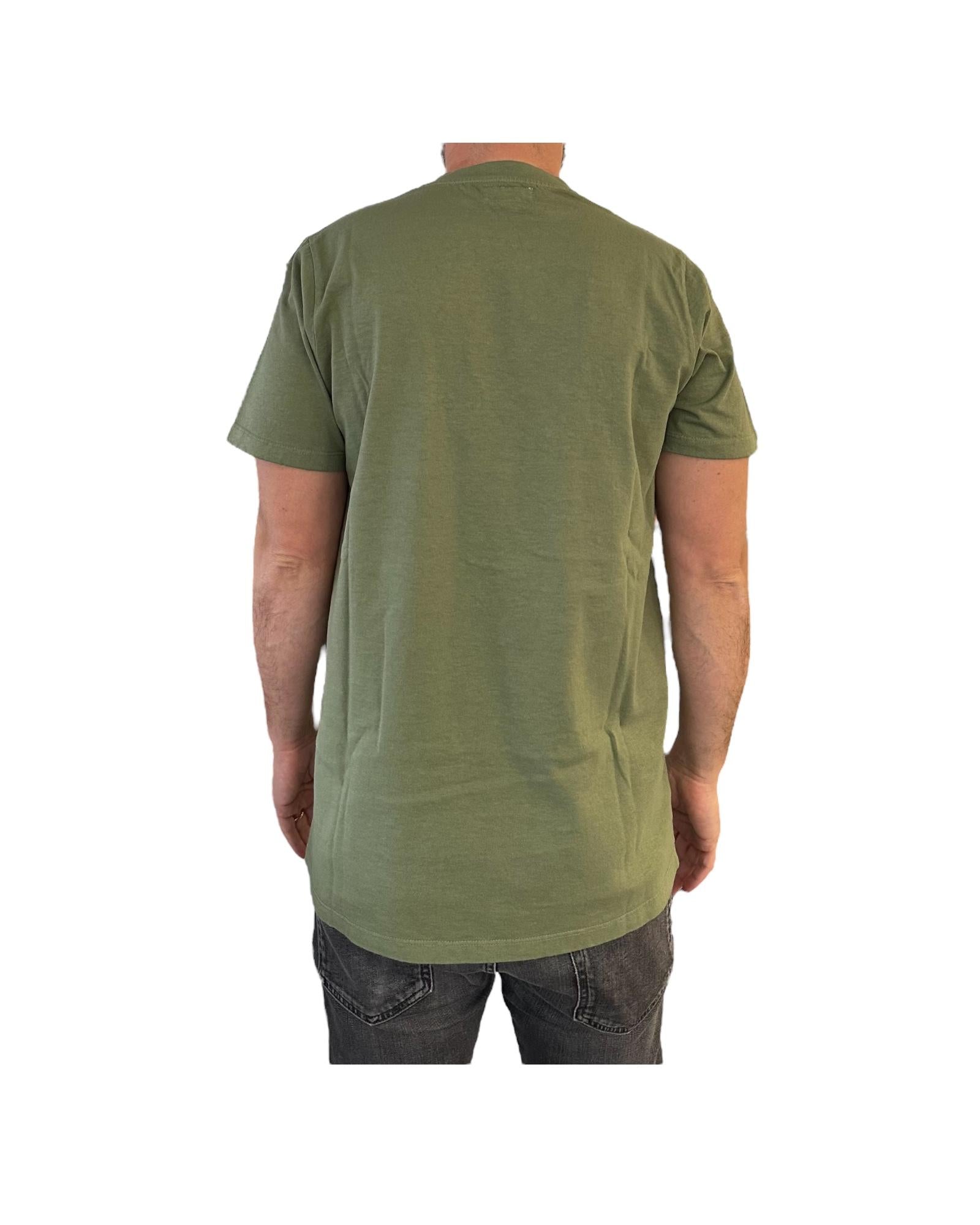 T-shirt pocket in cotone Army green RRU90048CA160111 C0085 ROY ROGER'S 