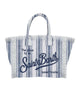 Borsa Vanity Linen stripes Blu