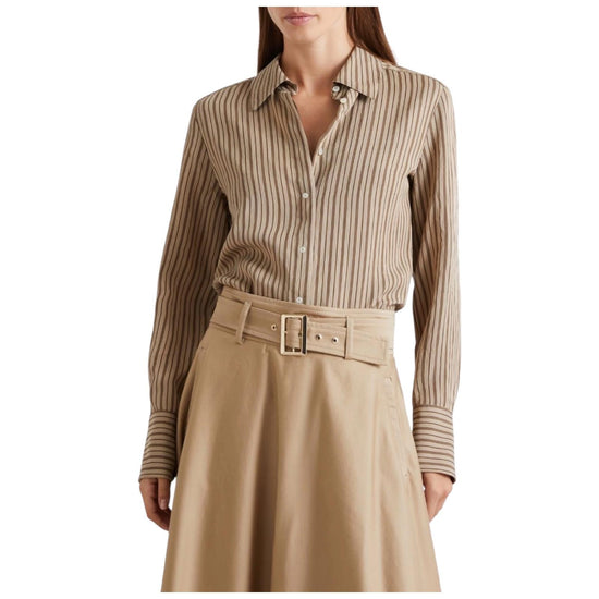 Camicia in viscosa riga Testa di moro FOLK 001 MARELLA 