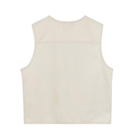 Gilet in canvas White RRW004CN070111 C0069 ROY ROGER'S 