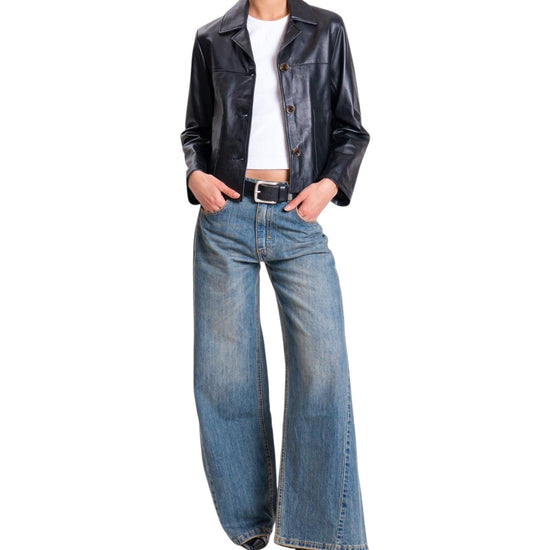 Giacca in vera pelle Nero TF0327 NERO VICOLO 