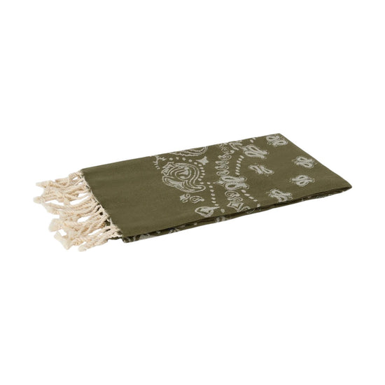 Telo mare in cotone jacquard con fantasia bandana verde militare FOUT009 07661L MC2 SAINT BARTH 