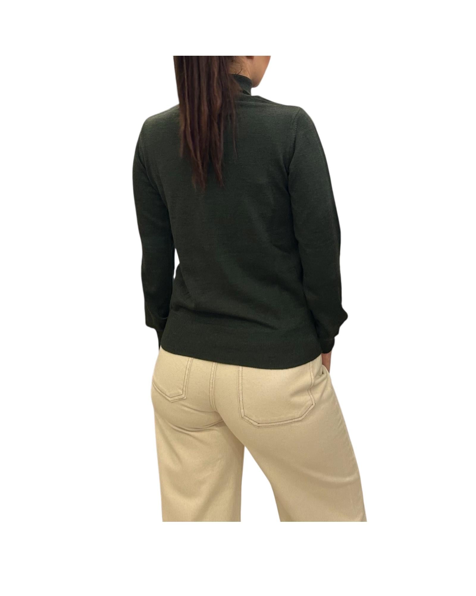 Dolcevita in lana merino Verde MAGLIE COLLO ALTO VERDE AlEXANDRE STONE 