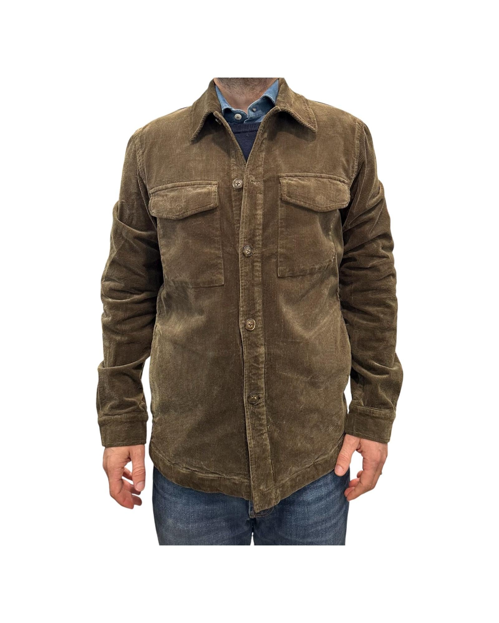 Overshirt in velluto Espresso brown AU26W04OS PA1547 ESPRESSO BROWN Alley docks 