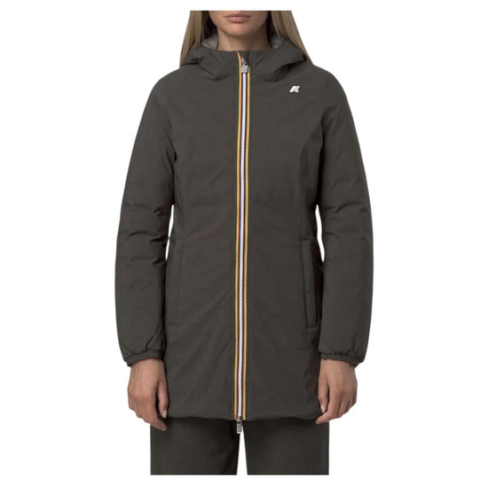 Giacca reversibile da donna Black olive green oak K8134CW B42 K-way 