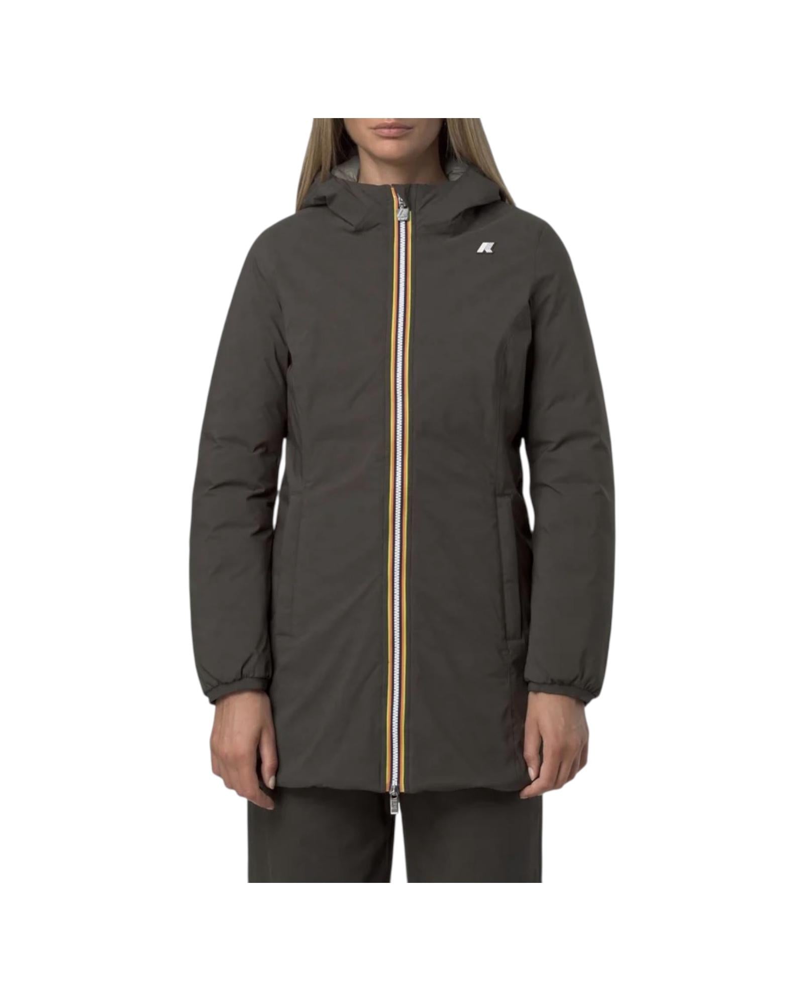 Giacca reversibile da donna Black olive green oak K8134CW B42 K-way 