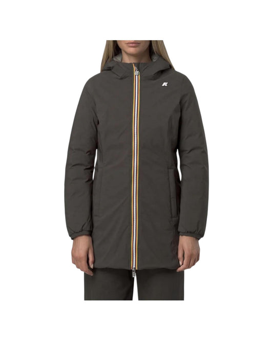 Giacca reversibile da donna Black olive green oak K8134CW B42 K-way 