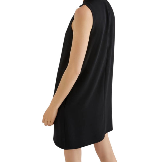 Abito smanicato  Mariacarla in ever satin nero. MARIACARLA 002 MARELLA 