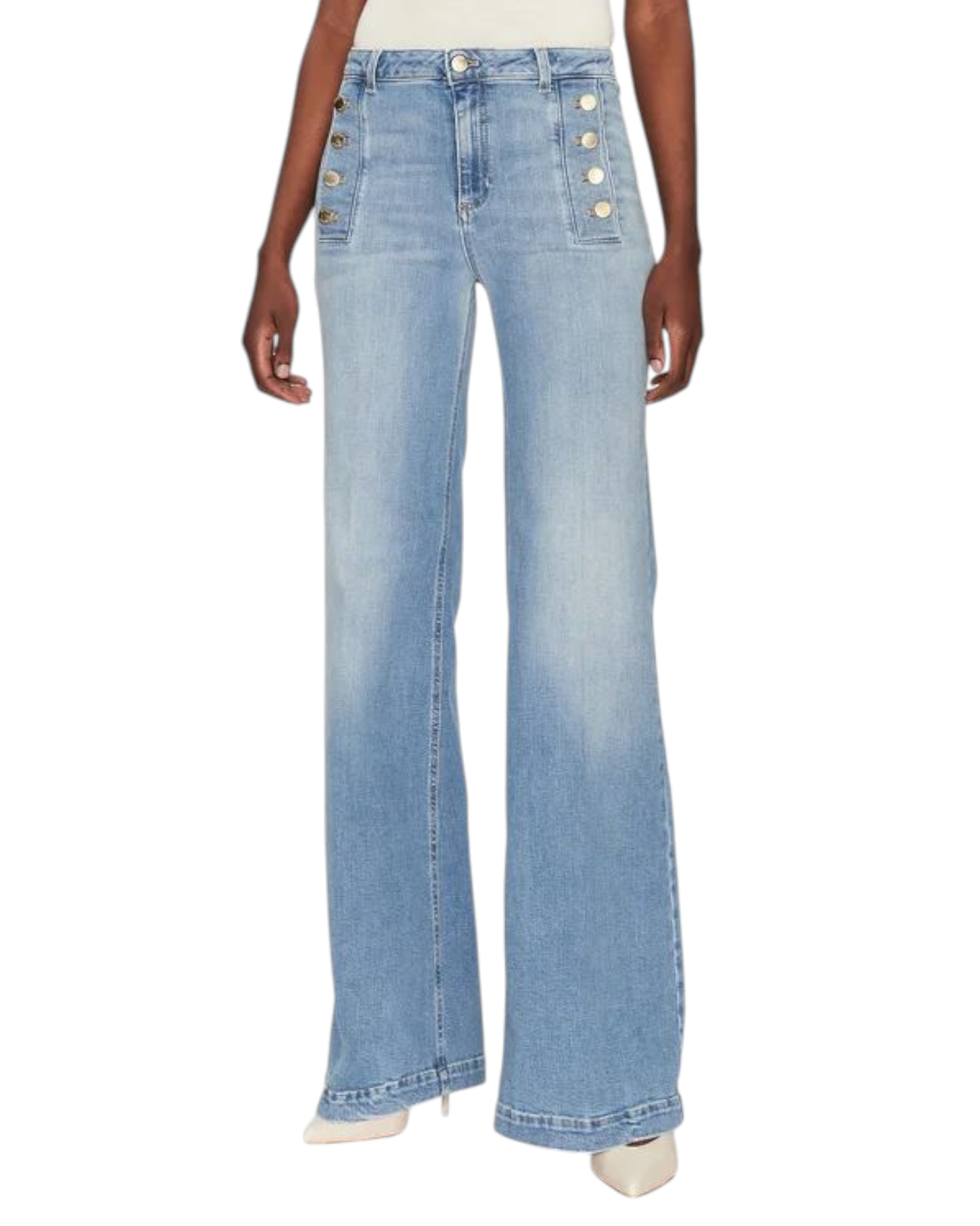Jeans Judith con bottoni, blu chiaro. DD5079 DENIM CHIARO VICOLO 