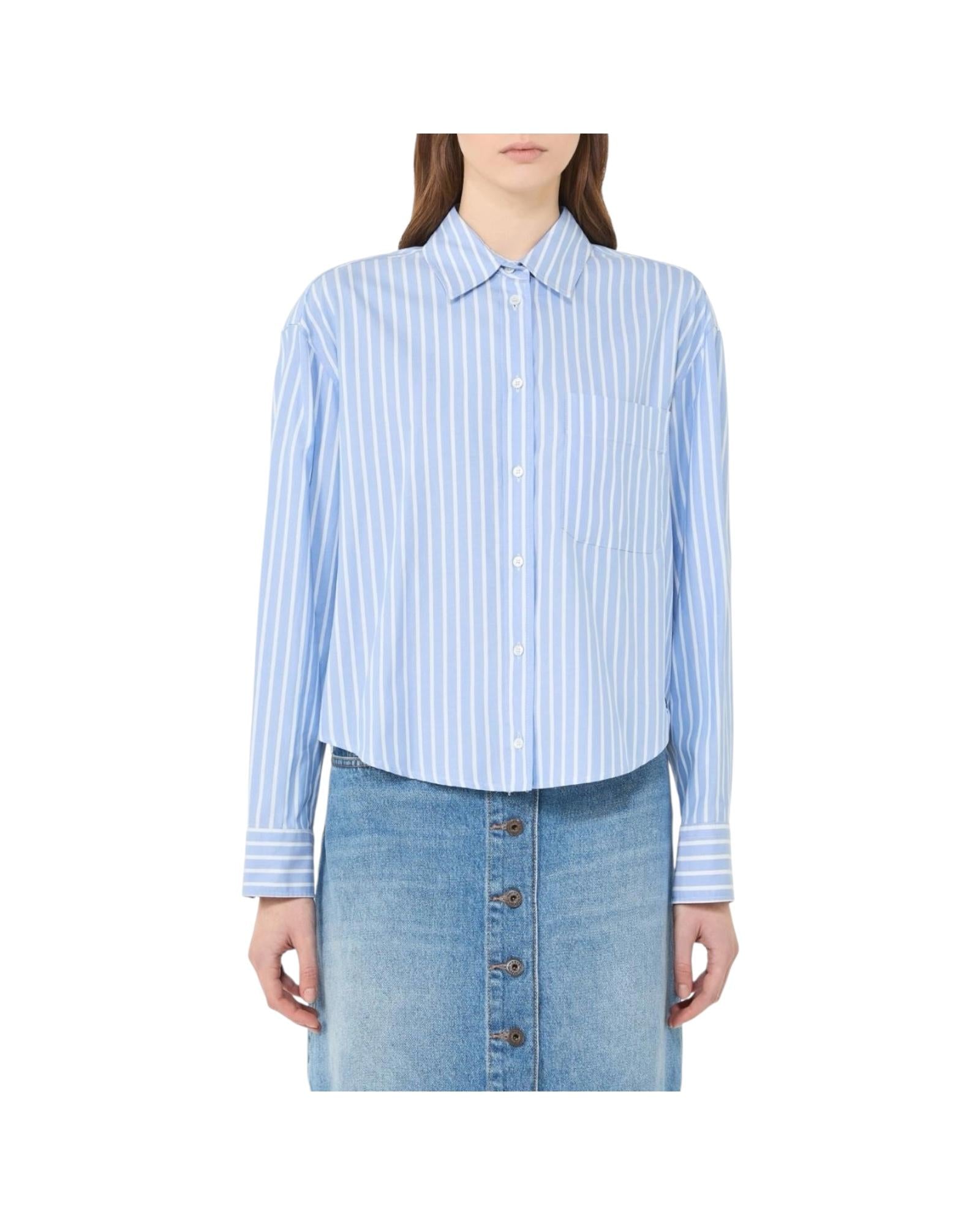 Camicia in oxford di cotone a righe Azzurro CARTONE 001 MAX MARA WEEKEND