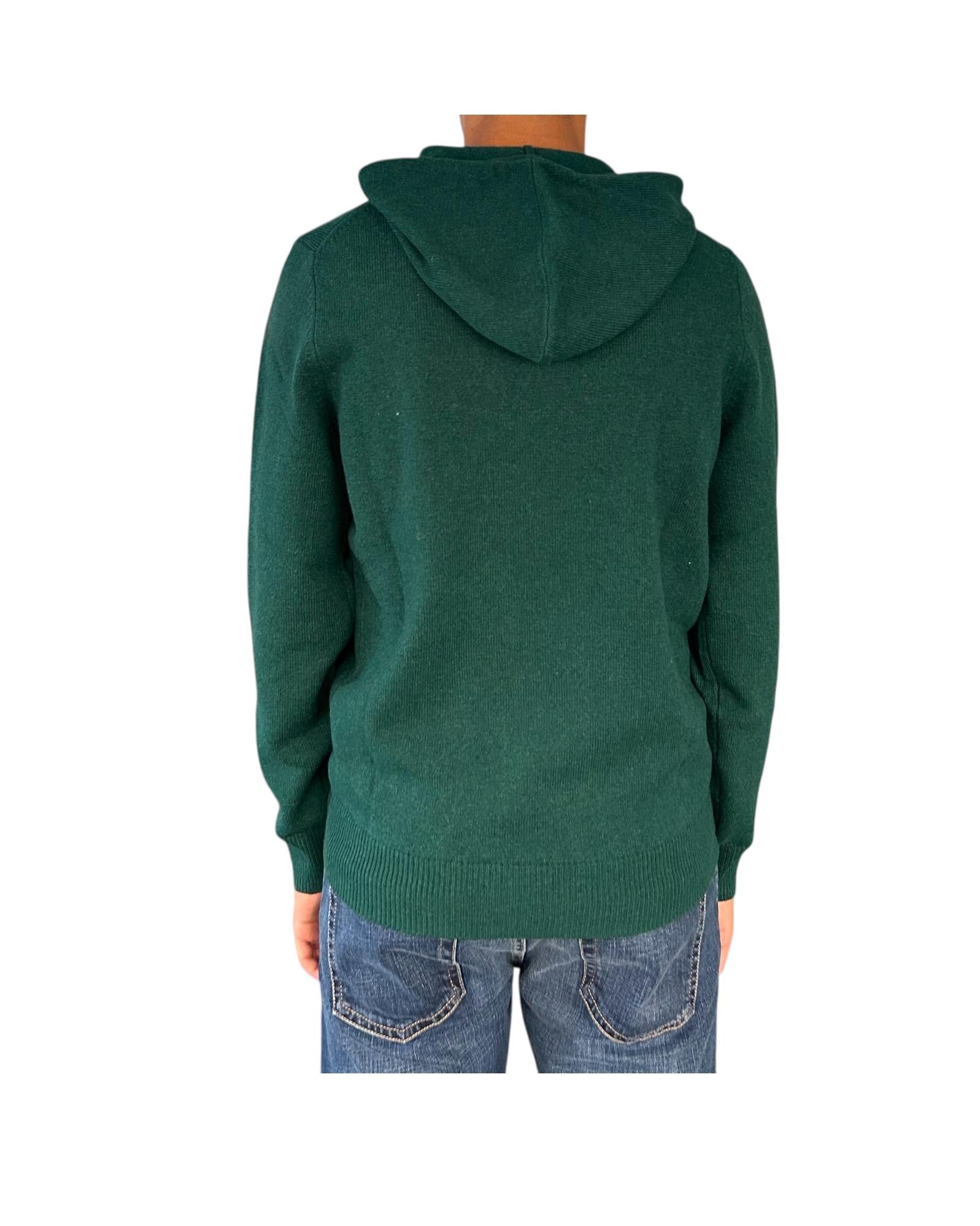 Maglione con cappuccio in lambswool British Green MAH0002 00026I MC2 SAINT BARTH 