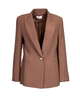 Blazer sfiancato monopetto, cuoio.