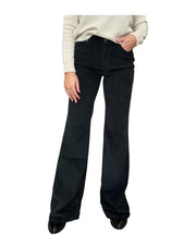 Pantalone Eos a zampa in velluto Nero