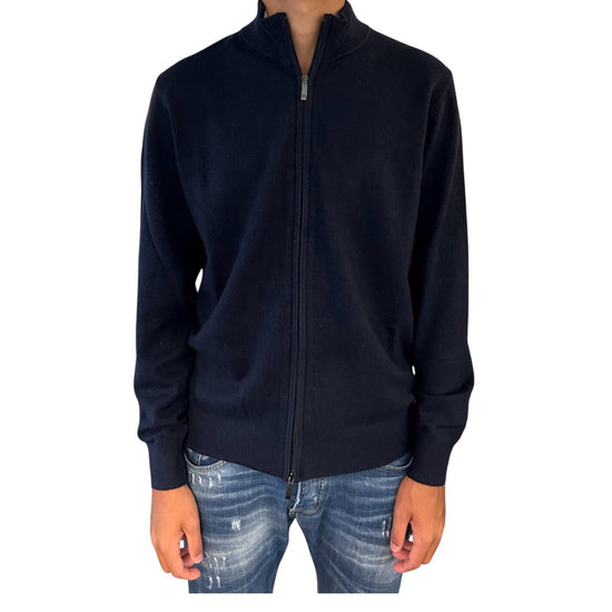 Maglione full zip misto cashmere Blu 87006 235 CAVALIERI MILANO 