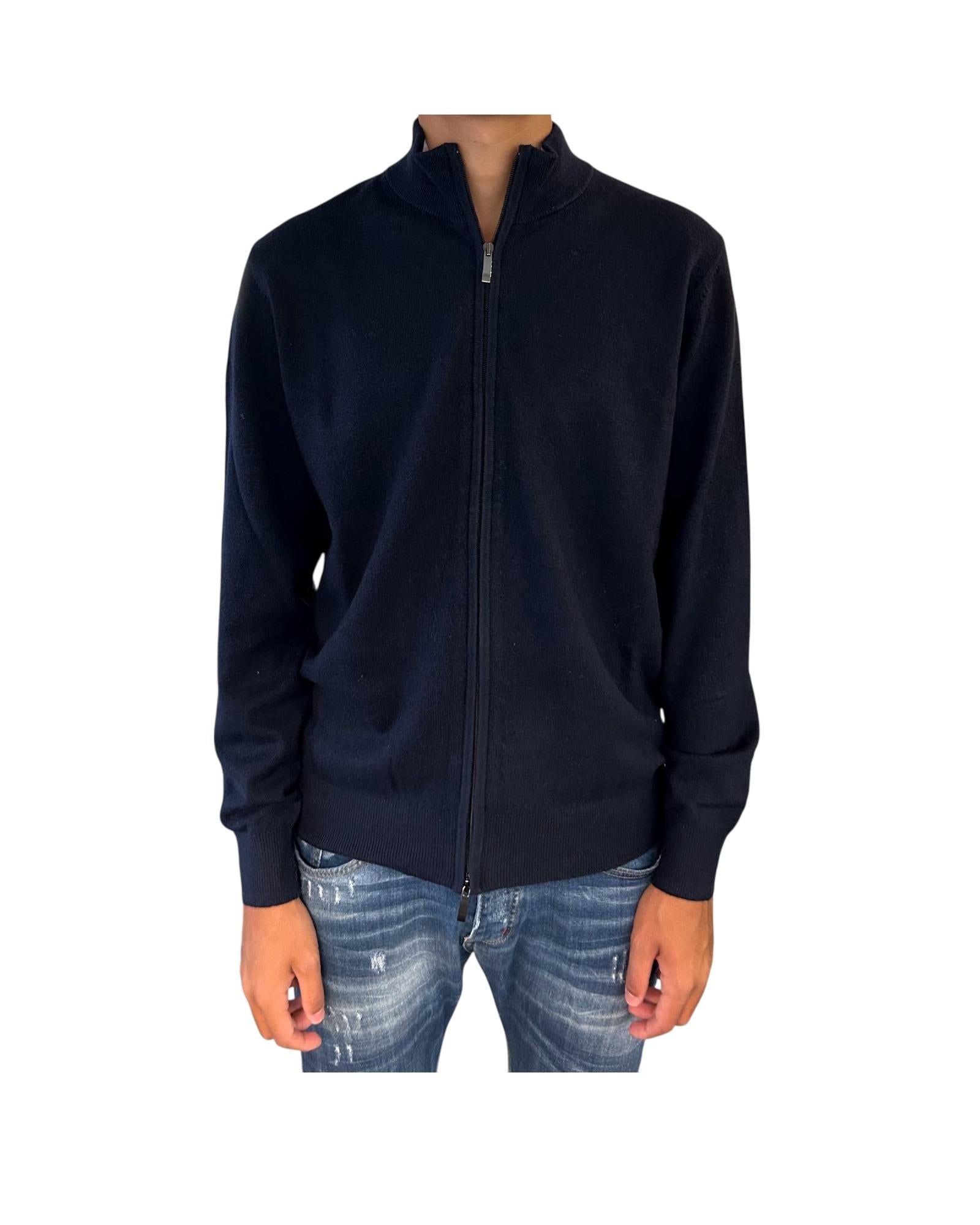 Maglione full zip misto cashmere Blu 87006 235 CAVALIERI MILANO 