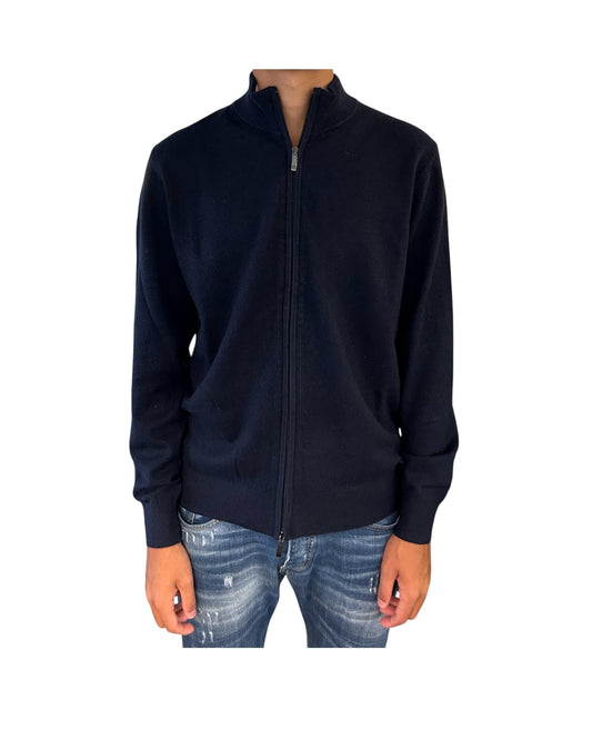 Maglione full zip misto cashmere Blu 87006 235 CAVALIERI MILANO 
