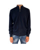 Maglione full zip misto cashmere Blu