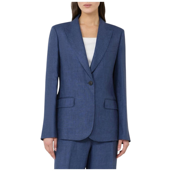 Blazer in canvas di lino Blu NALUT 006 MAX MARA WEEKEND 