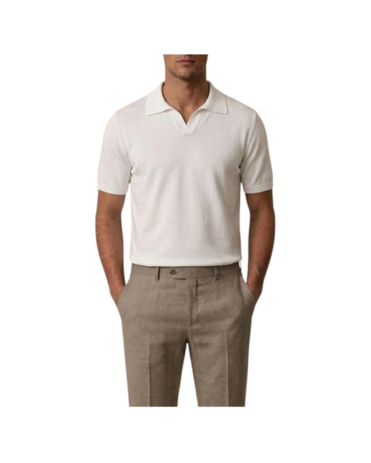 Polo senza bottoni Bianco M5425 OFF WHITE +39MAsq 